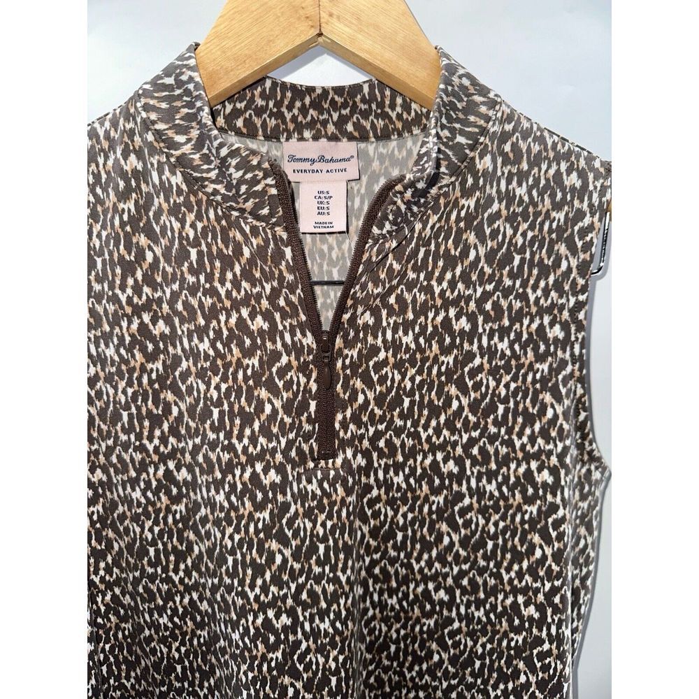 Tommy Bahama‎ NWOT Everyday Active Small 1/4 Zip Tank Golf Tennis Cheetah